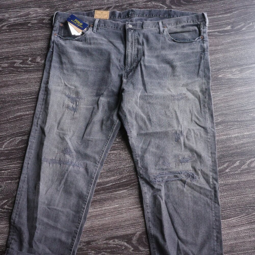 Vintage Polo Ralph Lauren Varick Slim Straight Stretch Black Jeans - 50x30